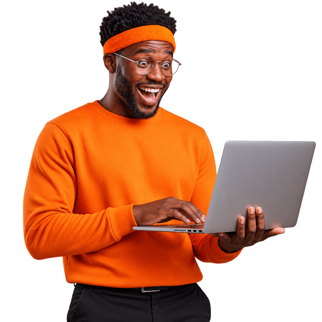 A customer viewing a project on a laptop.